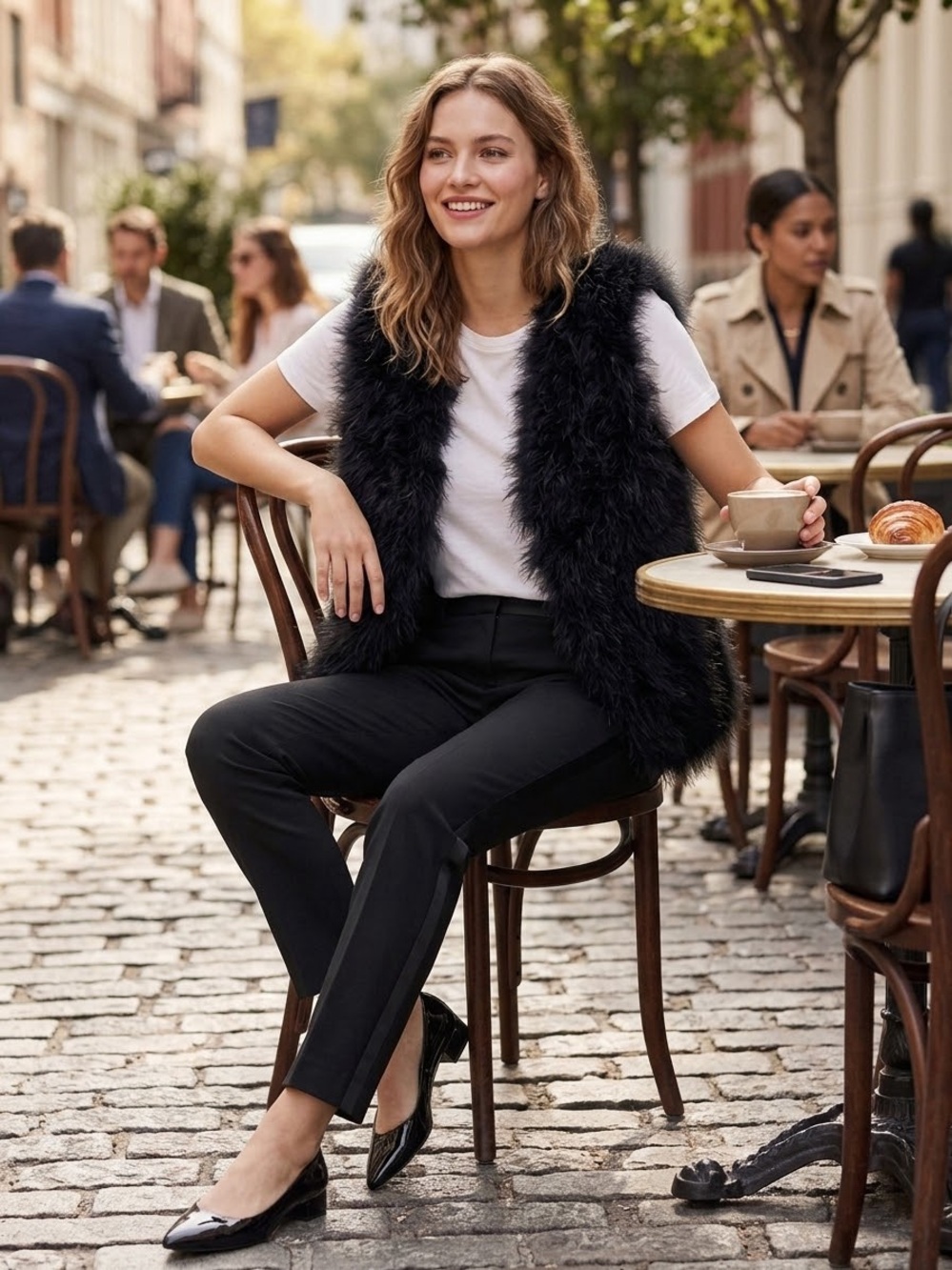 Club Monaco Black Real Feather Vest - Size XS